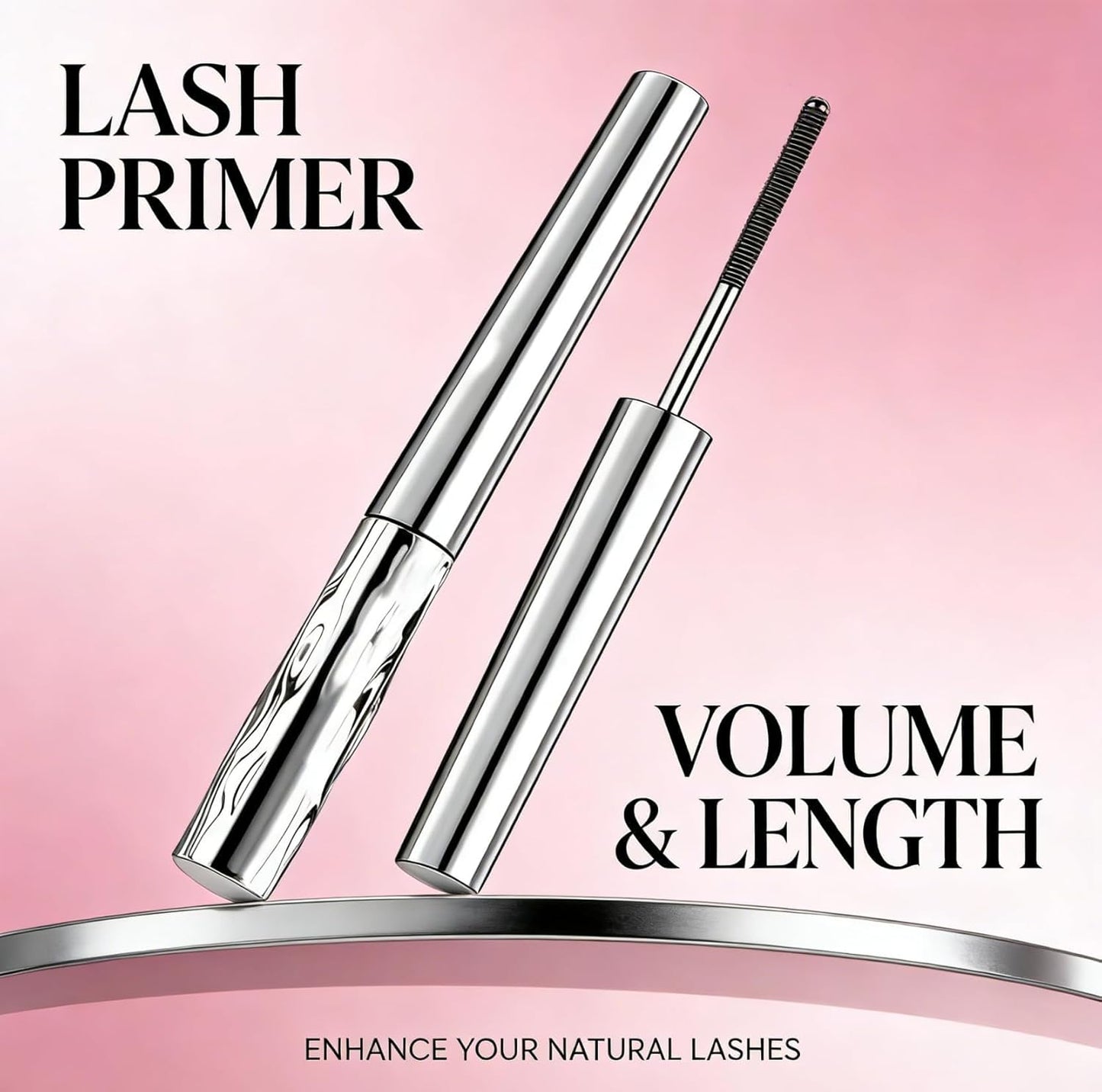 Metal Wand Mascara - Waterproof Tubing Formula for 3D Curling & Volumizing | Long-Lasting Black Finish
