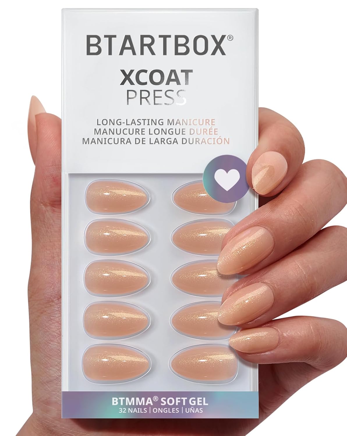 Press On Nails - Almond Black French Tip Soft Gel Nails | 32 Stick-On Nails Kit with Glue & Adhesive Tabs, 16 Sizes Available