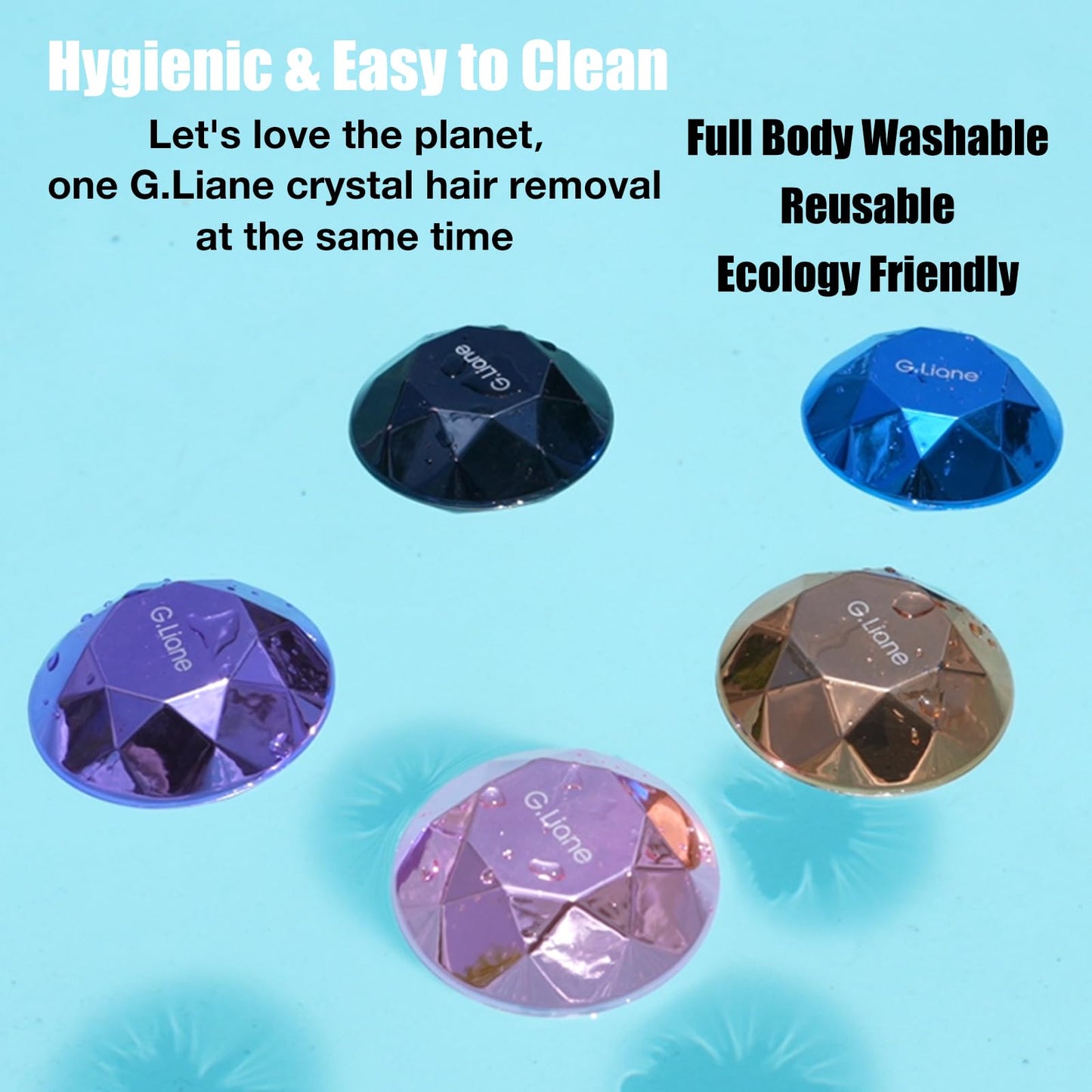G.Liane Crystal Hair Eraser,Painless Nano Hair Remover Exfoliation,Gentle and Efficient Glass Hair Removal Device Without Waxing,Natural Epilator for Women and Men(Violet)