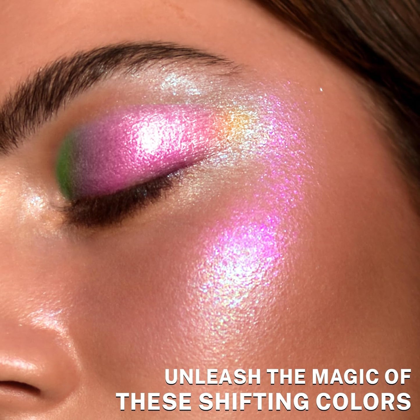 Chameleon Shimmer Eyeshadow Palette - 4 Colors Metallic Glitter | High Pigment Multichrome Eye Makeup Kit