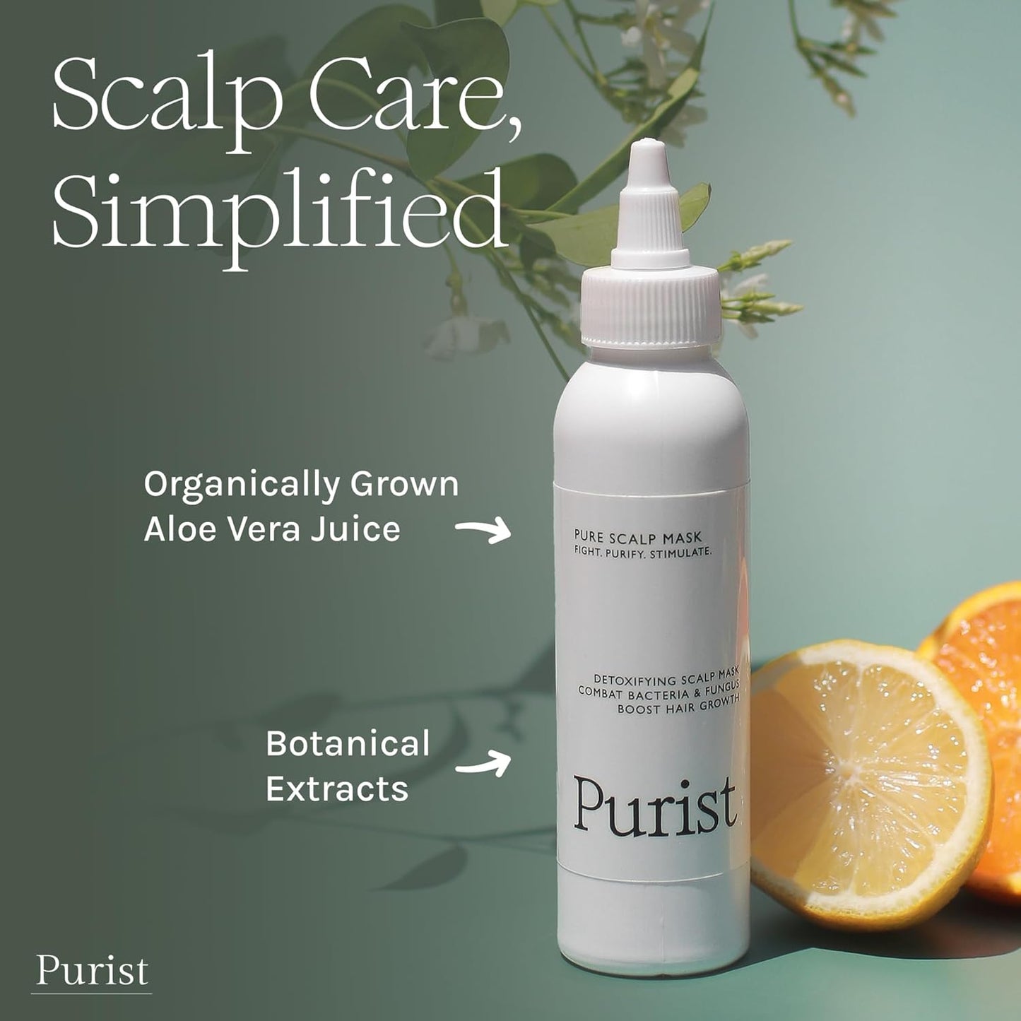 Purist Scalp Mask - Natural Hair Growth Booster | Detoxifying Treatment with Aloe, Neem & Rosemary - Sulfate & Paraben Free