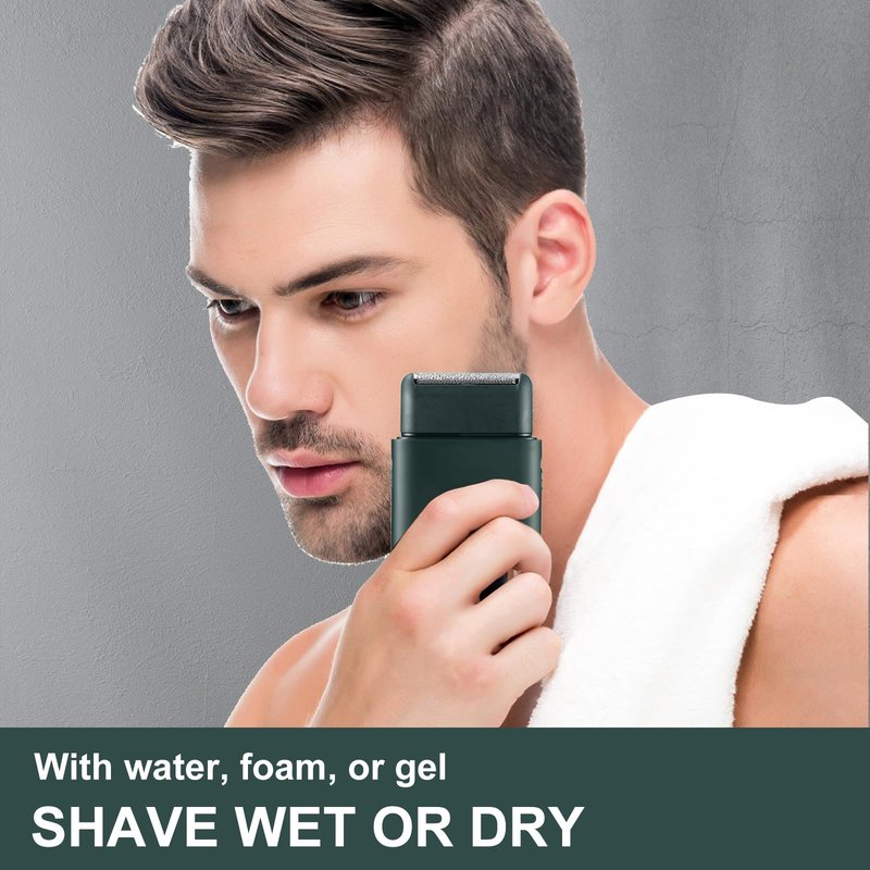 Electric Razor for Men, Mini Electric Foil Shavers with Beard Trimmer, Wet Dry Cordless Shaver,Portable Men’s Travel Razor for Shaving Face，USB-C Rechargeable - Green