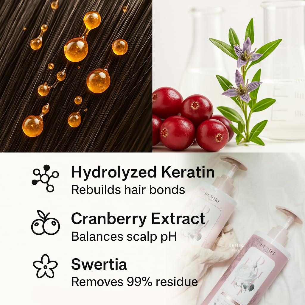 **Japanese Shampoo and Conditioner Set - Sulfate & Paraben Free for Oily Hair | 32oz Rose Scent**