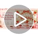 Strawberry Birthday Backdrop Banner - 39x24.5 Inch Berry Decor