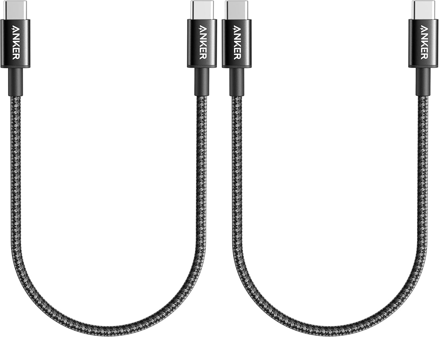Anker USB C to USB C Fast Charging Cable - 60W Power Delivery | 6 FT, 2-Pack, Compatible with iPhone 17, iPad Mini 6, and More (Black)