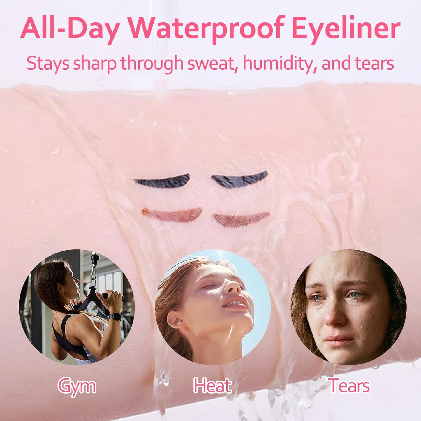 Winged Eyeliner Stamp Pen - Dual-Ended Cat Eye Makeup Tool | Waterproof, Quick-Dry, Smudge-Proof, Black