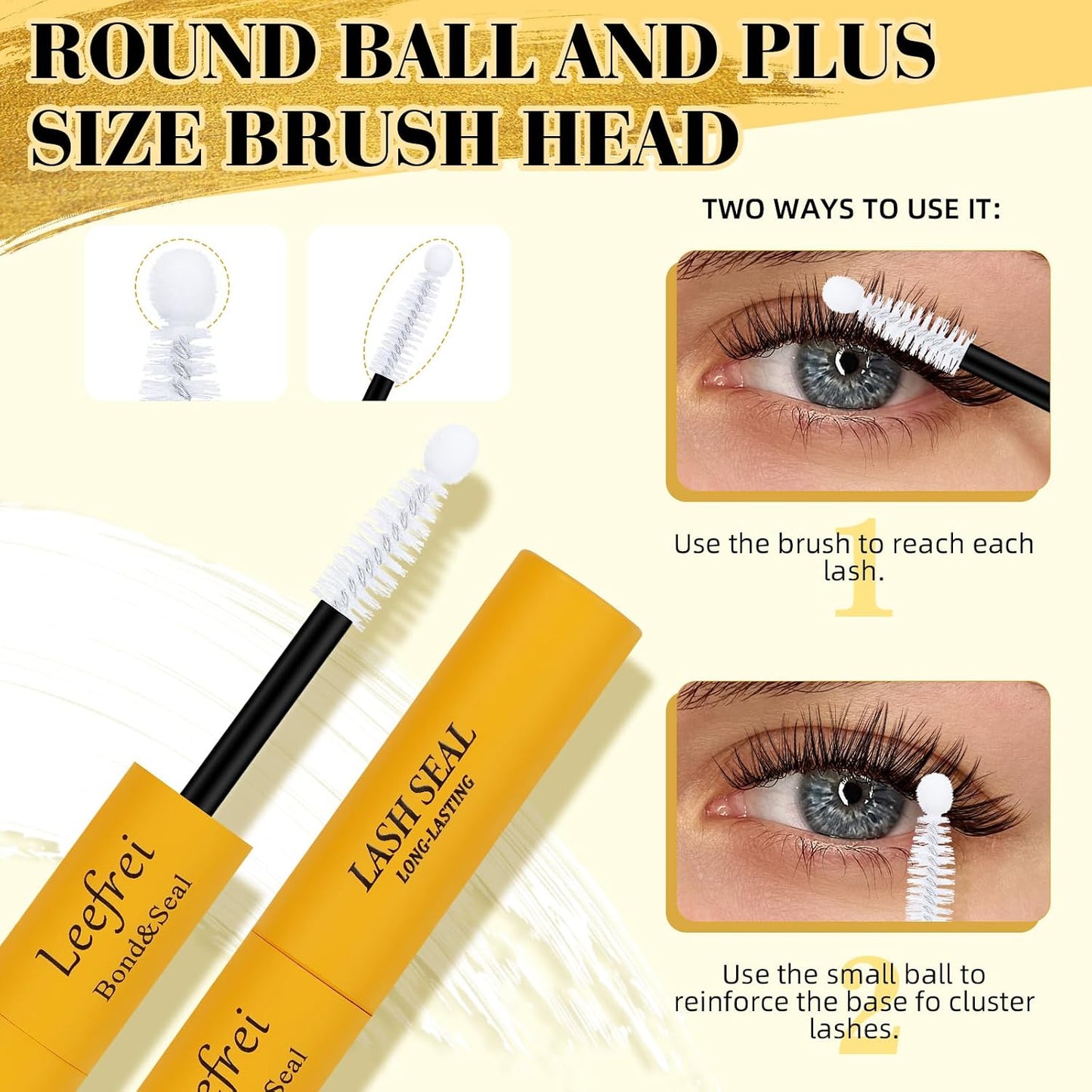 Lash Bond and Seal - 2-in-1 DIY Lash Glue for Cluster Lashes | Long-Lasting, Quick-Drying, Waterproof Adhesive