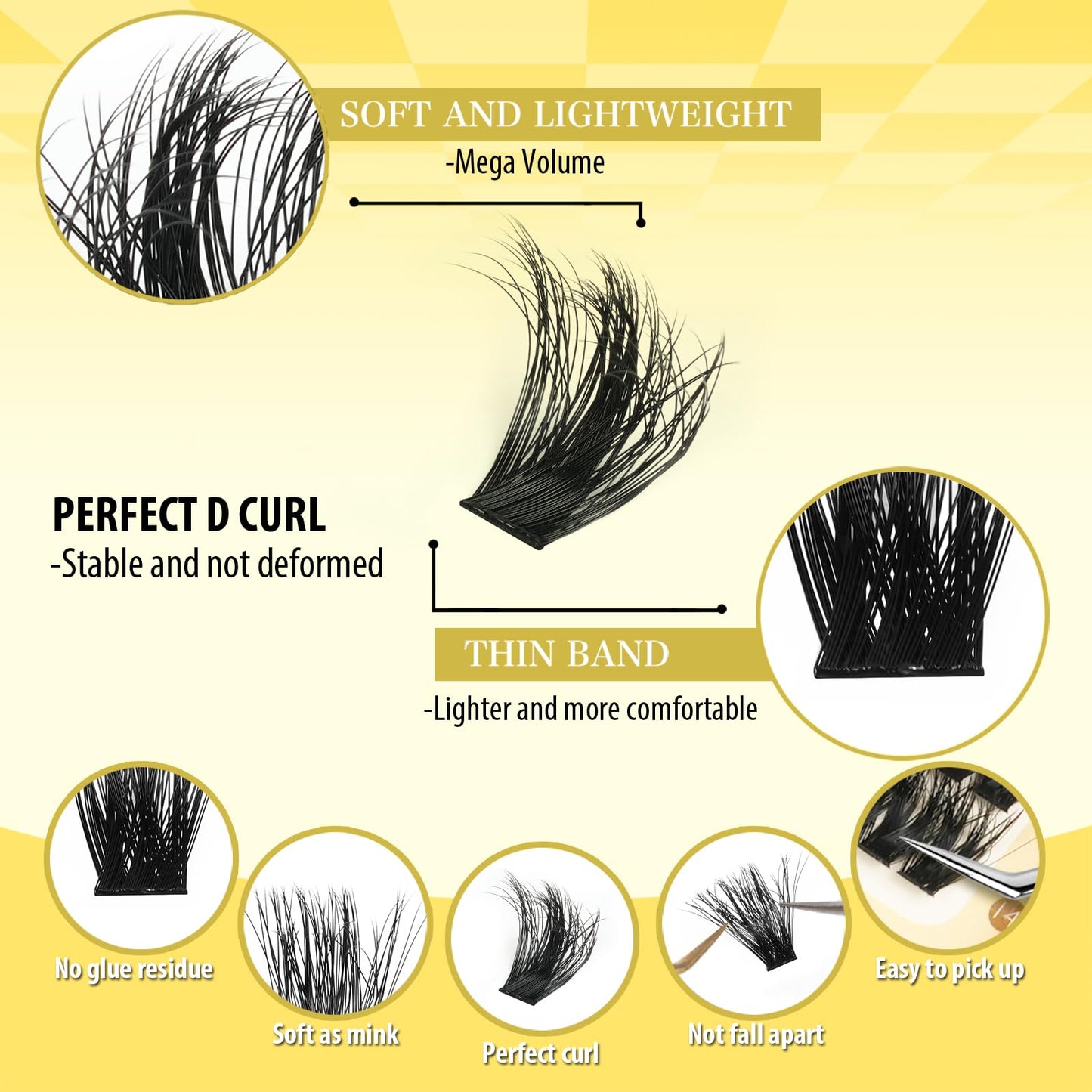 FLOMAZE Fluffy Lash Clusters 100D Eyelash Clusters Wispy Lash Clusters 10-18mm, D Curl Lash Extensions, 288pcs DIY Eyelash Extension for Beginners at Home