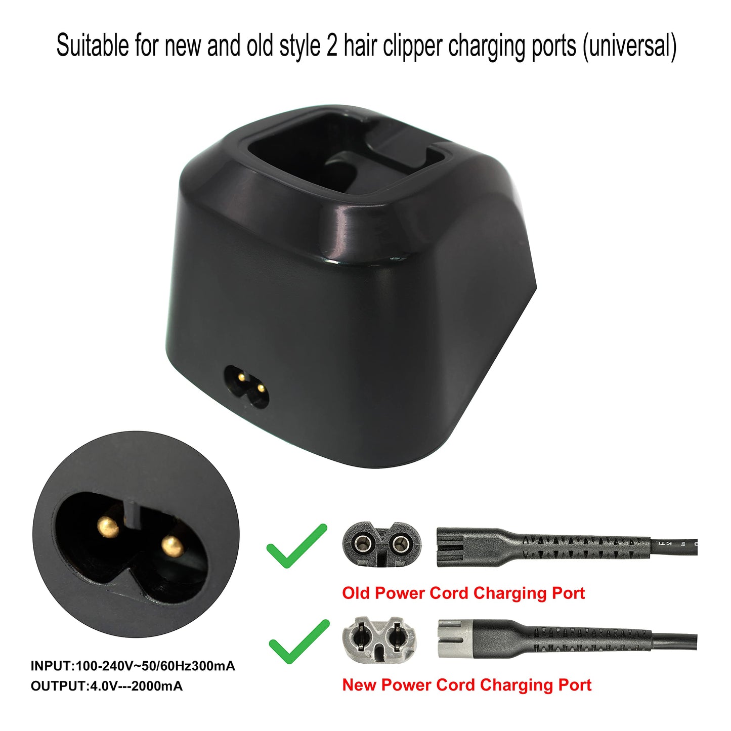 Anrom Hair Clipper Charging Stand, Clipper Charging Dock for Wahl Magic Clip Senior Cordless Hair Clipper #8591#8504#8148 New and Old Versions (Black)