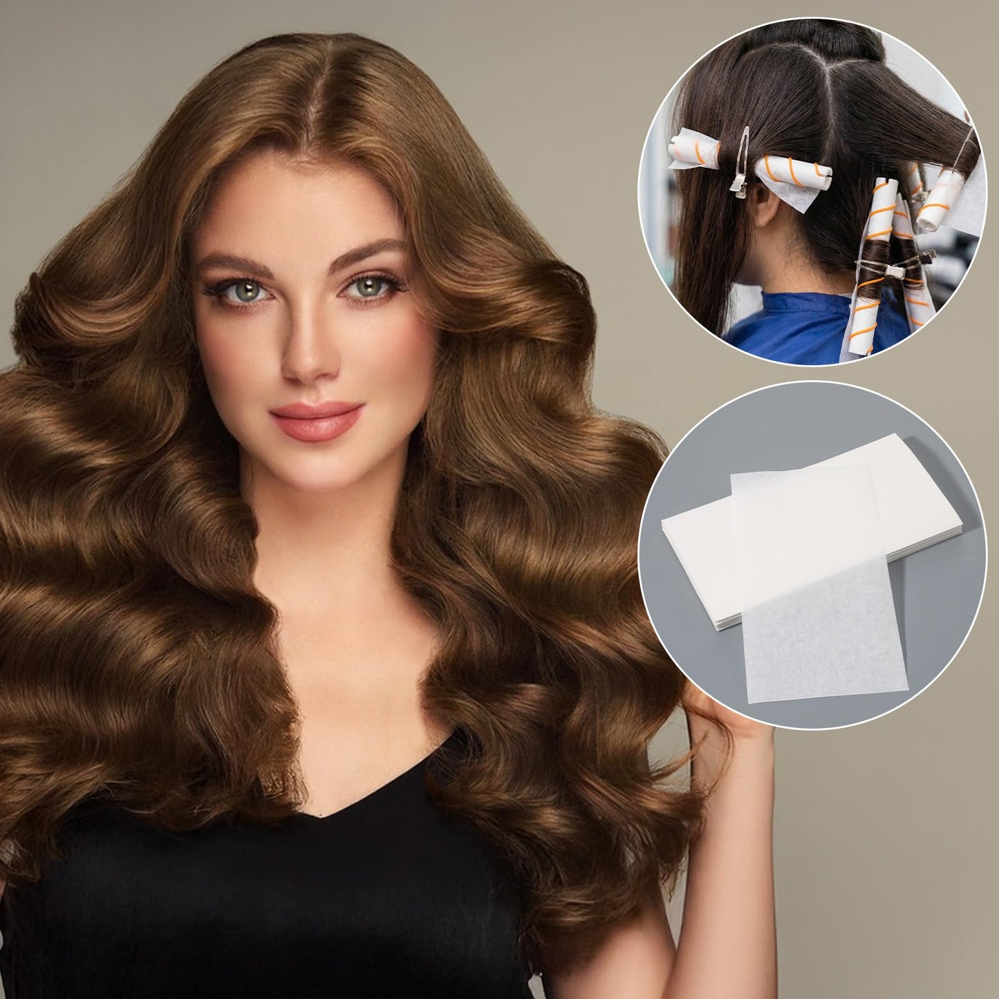 240 Pcs Perm Papers for Hair, 2 Sizes Disposable Thin End Papers for Hair Perm Heat-Resistant Salon Hairs Paper Wraps Hairstyling Curling Tool Applicable to Salon Shop Home (Large + Small)