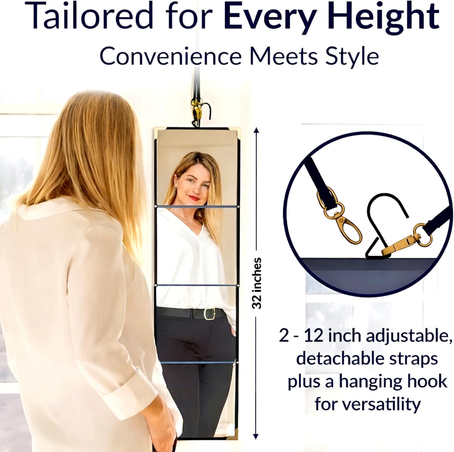 Folding Travel Makeup Mirror - 3-Way Portable Vanity & Full Length - Ideal for Outfits, Hair & Makeup | Perfect for Dance Bags & Camping