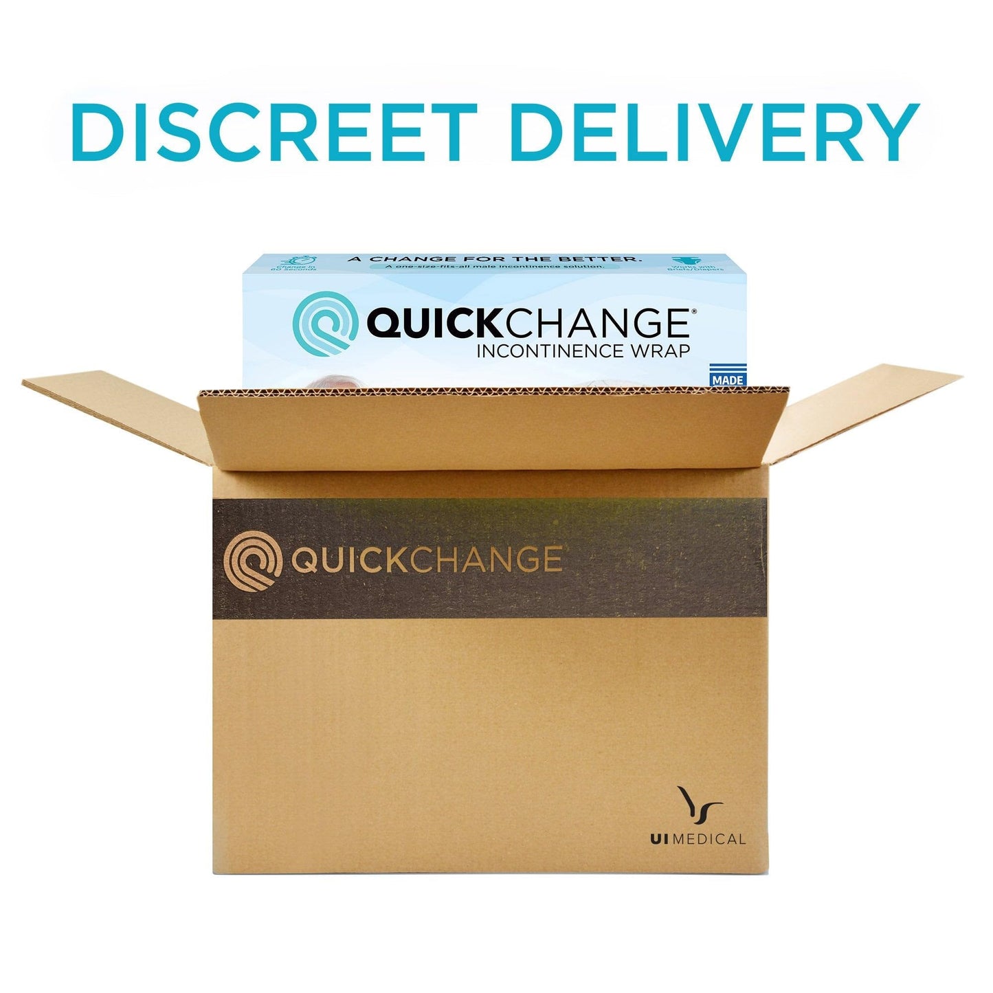 QuickChange Men’s Overnight Adult Incontinence Wrap (Pad), Maximum Absorbency, Holds 17oz Dry to the Touch, Disposable, Fragrance Free, One Size Fits All, Catheter Replacement, 25 Count (25)