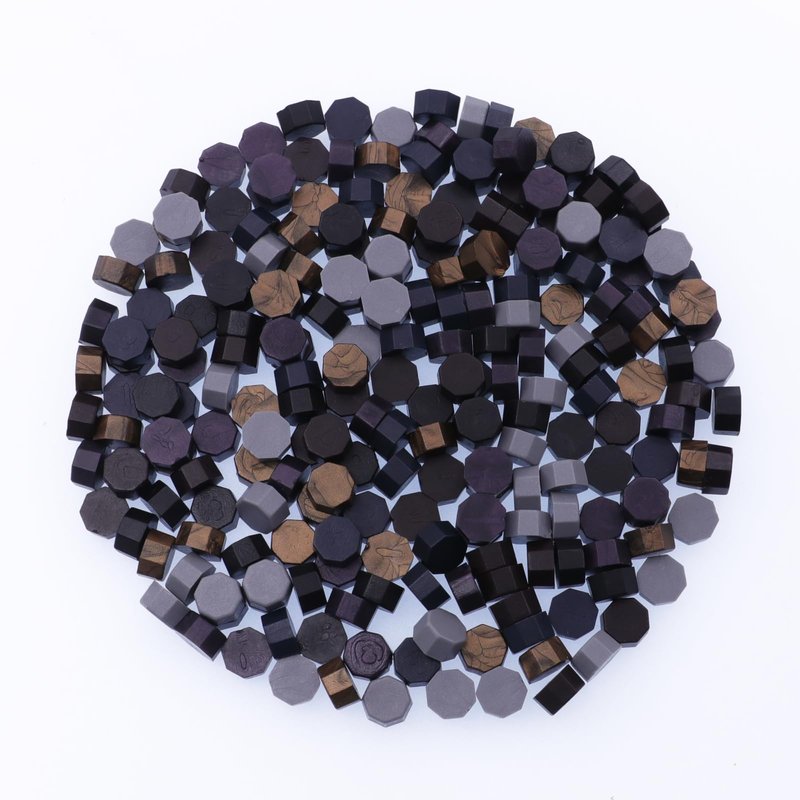 600Pcs Wax Seal Beads, Black Sealing Wax Beads for Waxseal Stamp, Antique Gold Waxsealing Beads Set with 6 Colors, Perfect for Gift Sealings, Letter Sealing, Envelopes Sealingstamp (Black)