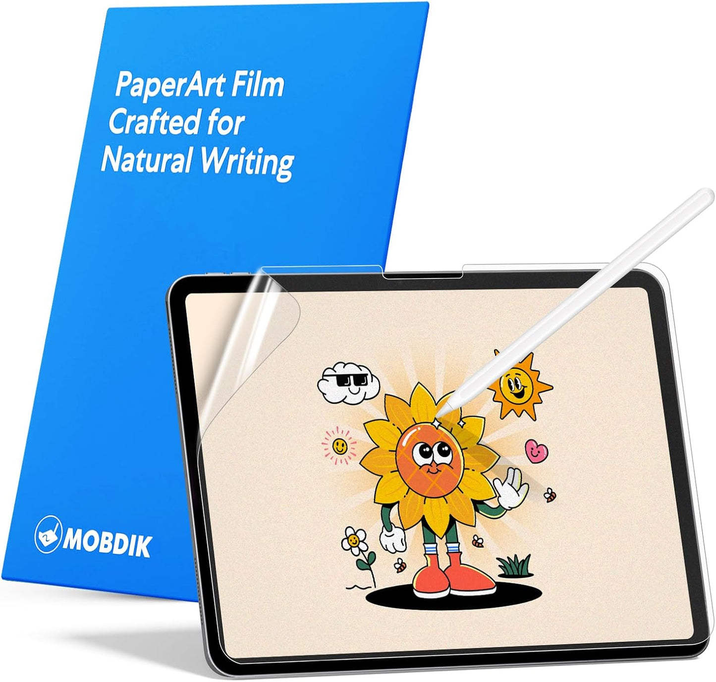 MOBDIK Paperfeel Screen Protector for iPad A16 & Air | Anti-Glare, Easy Install, 2-Pack