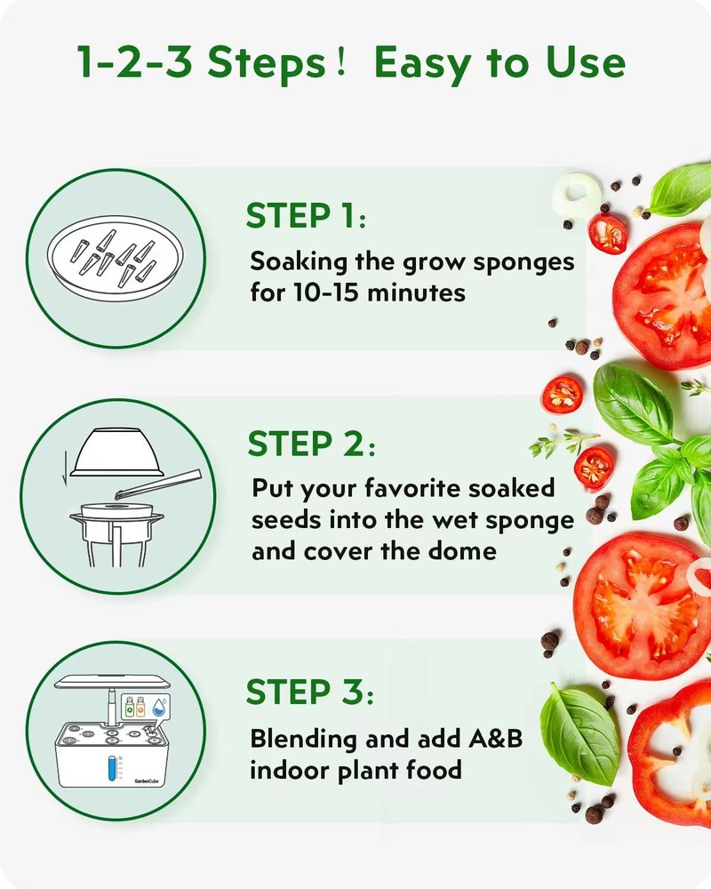 GARDENCUBE 166pcs Hydroponic Pods Kit: Compatible with Aerogarden Grow Anything Herb Kits - Includes Grow Sponges Grow Baskets Grow Domes Labels A&B Plant Food - Hydroponics Supplies for Most Brand