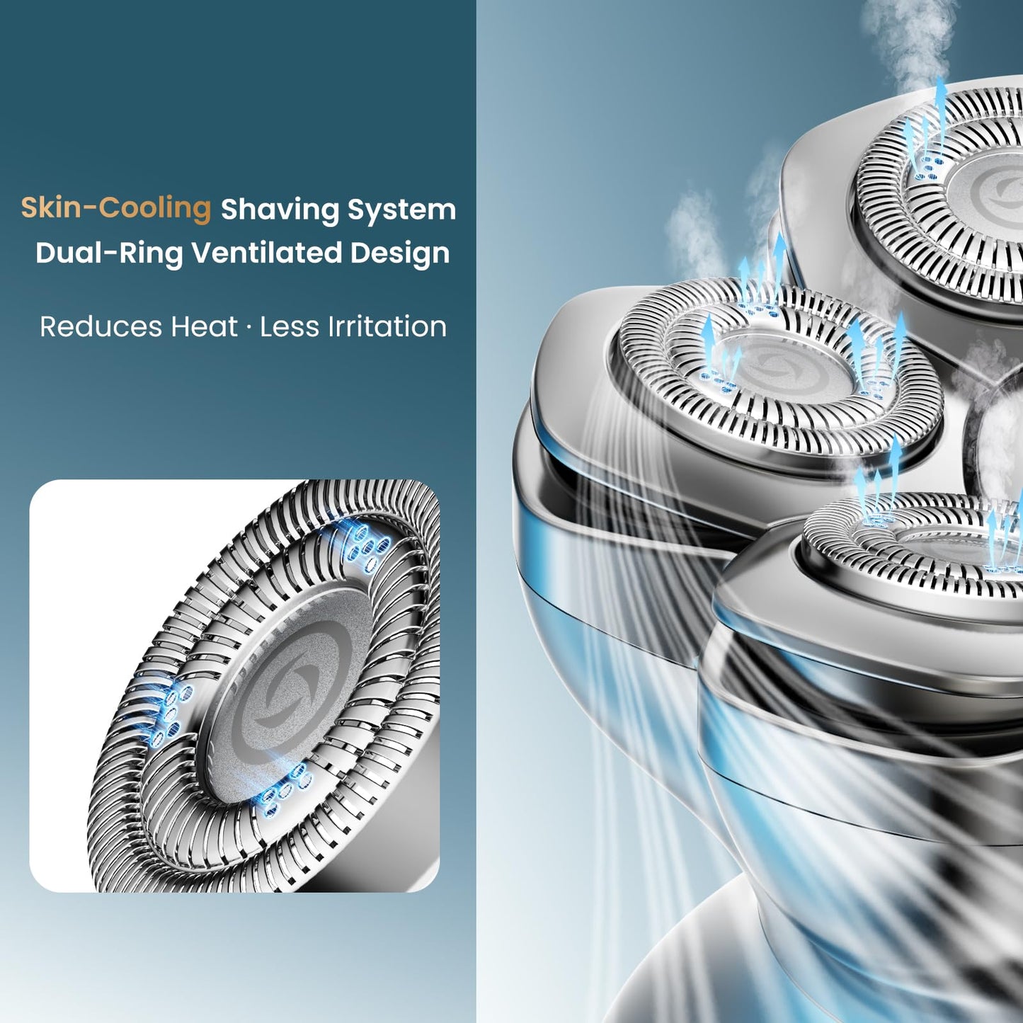 MAXGROOM® PRO 7D Head Shaver for Bald Men, Electric Head Razor with 7D Flexible Blades, Long Battery Life, IPX6 Waterproof, LED Display, 2 Speed Settings, Cooling Design, Premium Gifts for Men