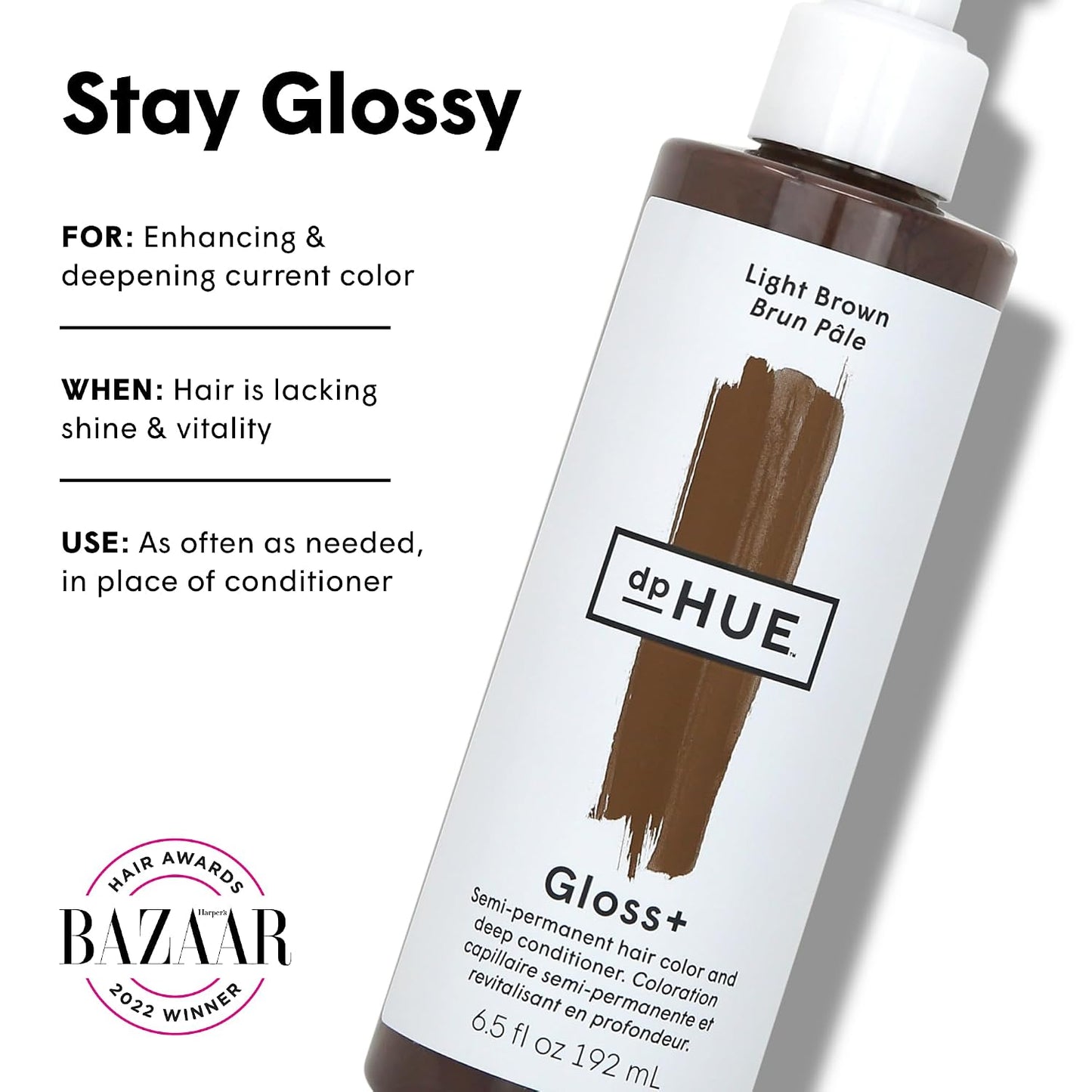 dpHUE Gloss+ | Light Brown Hair Color Treatment - Boosts Fading & Enhances Shine - 8-12 Applications