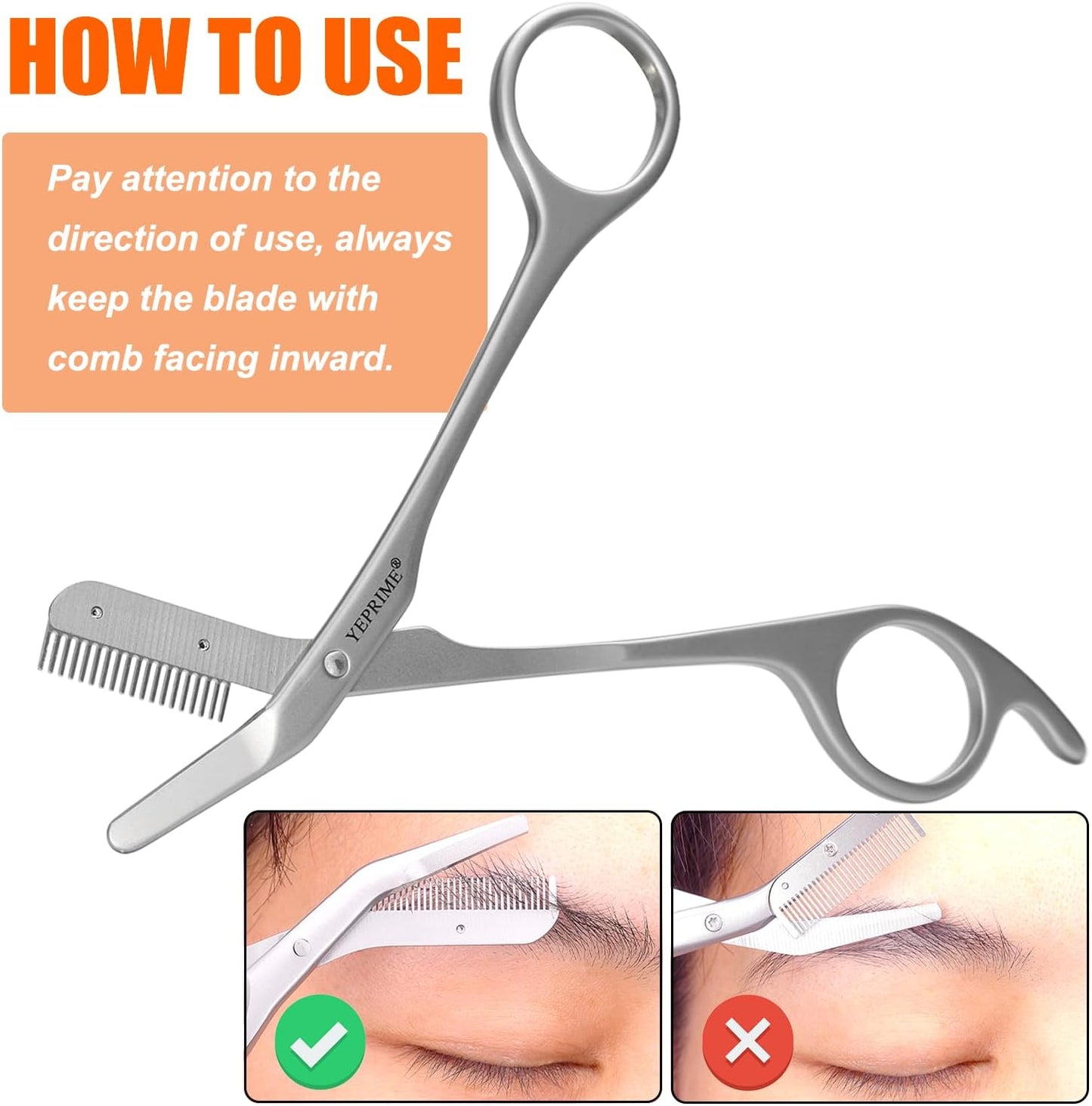 Eyebrow Trimming Scissors Set - Stainless Steel with Comb | Perfect Gift for Men & Women