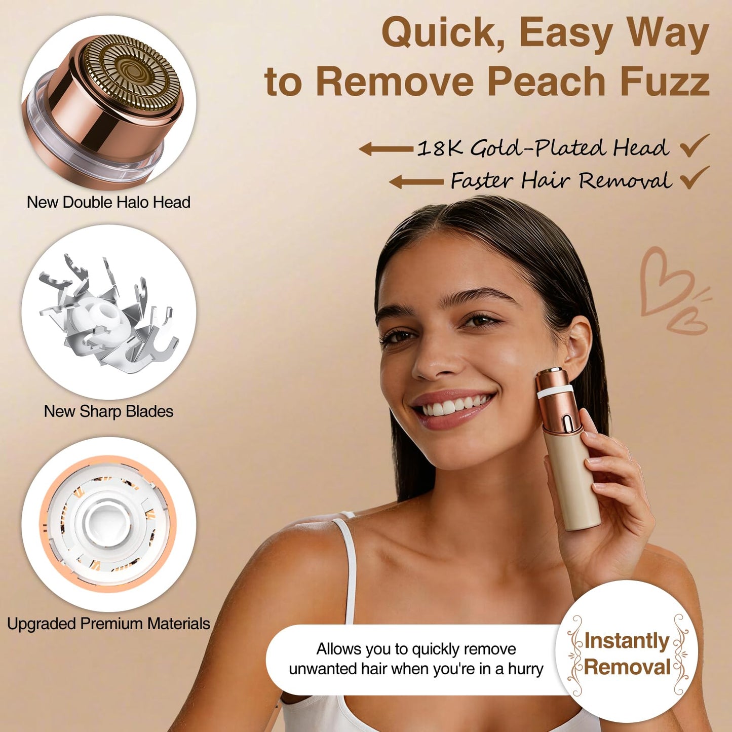 Gen 3 Replacement Heads for Flawless Facial Hair Remover,Razor Heads Compatible with Finishing Touch Flawless Facial Hair Remover,Shaver Head Replacement Blades for Facial Hair Removal for Women
