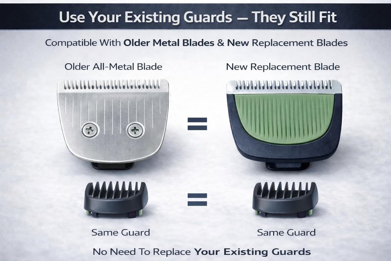 Replacement Standard 32mm Upgraded 2025 Comfort Focused Green Blade for Philips Norelco Multigroom Trimmer MG5700 MG5750 MG7750 MG7770 MG7791 MG7900 MG9525 MG9526 MG9730