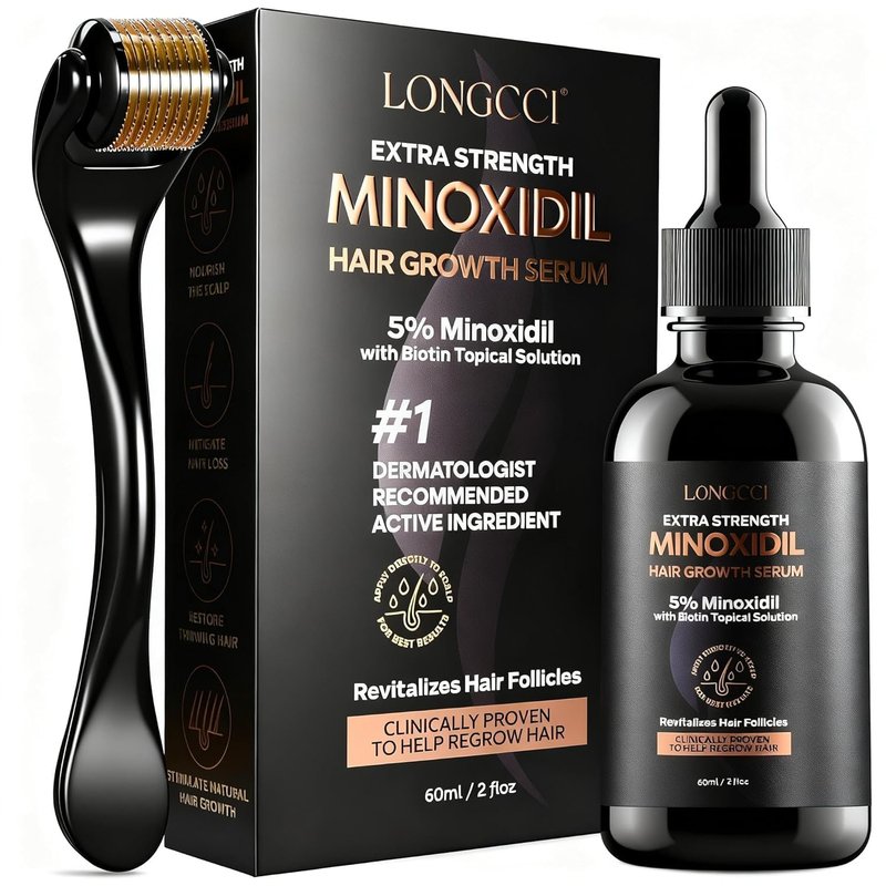 5% Minoxidil Hair Growth Serum for Women - Extra Strength Biotin Treatment for Thinning Hair | 2 Fl Oz