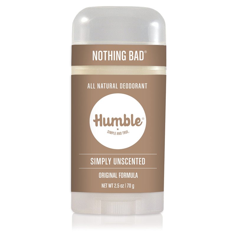 Humble Aluminum-Free Deodorant for Women & Men, Simply Unscented - Clean & Fresh Natural Deodorant Stick with Essential Oils for Long-Lasting Odor Control - 3 Pack