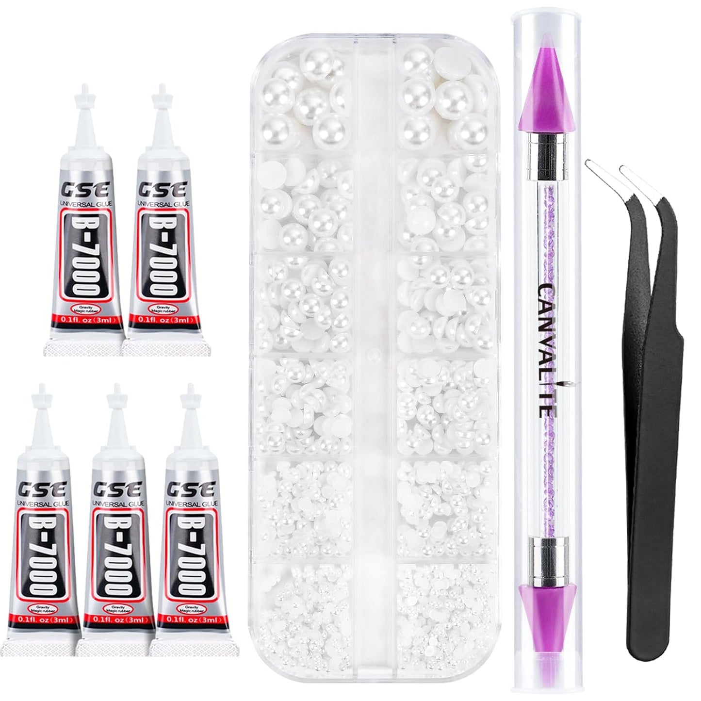 Canvalite 35000Pcs Multicolor Flatback Rhinestones - 3mm Bedazzling Kit with Glue & Tools for Crafting