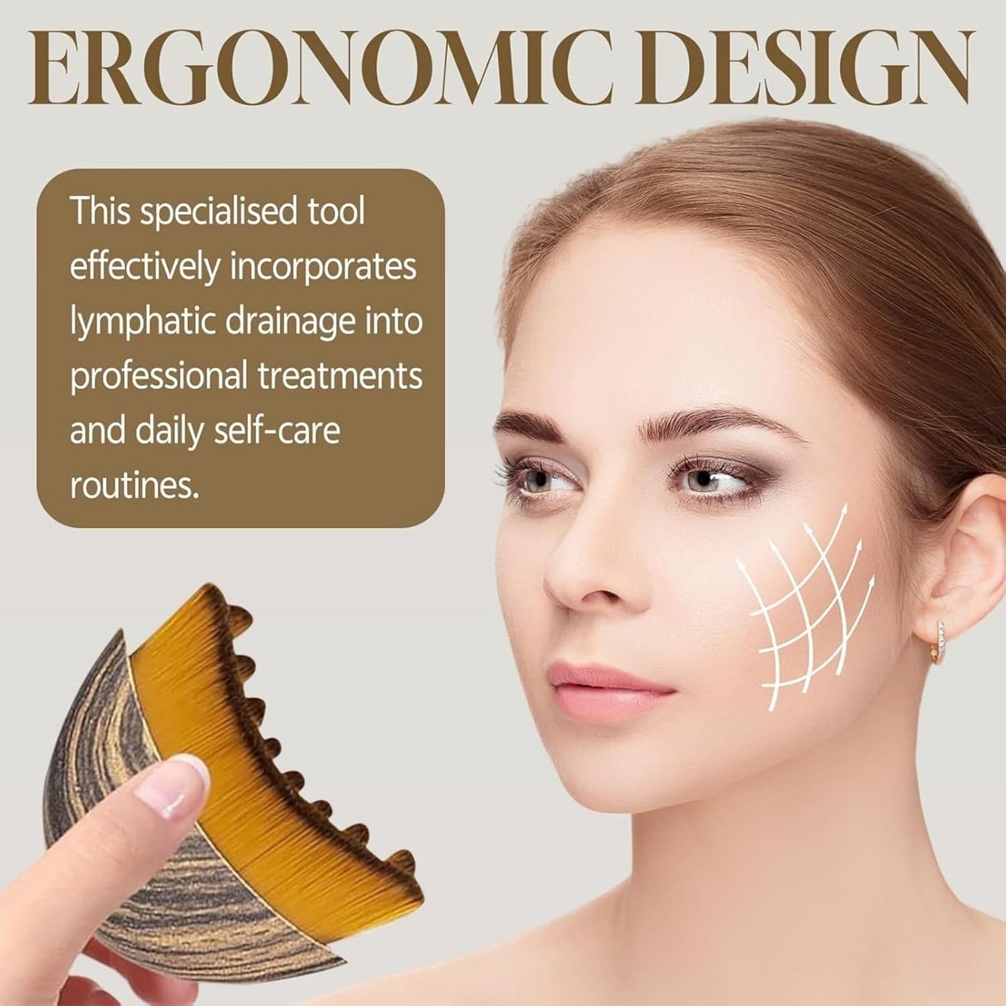 Lymphatic Contour Face Brush Set - Ergonomic Tool for Lymphatic Drainage & Skin Lifting | 2PCS Gua Sha Alternative