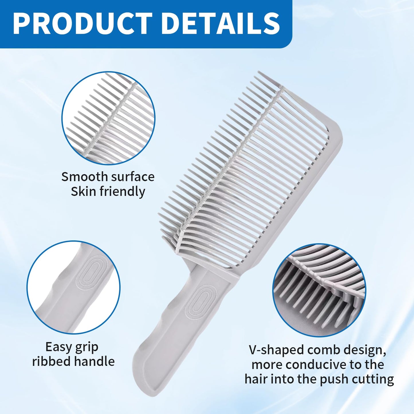 Qiyuda 2 Pcs Blend Friend Fade Comb with Tail Comb, Professional Barber Frend Fade Cutting Tool