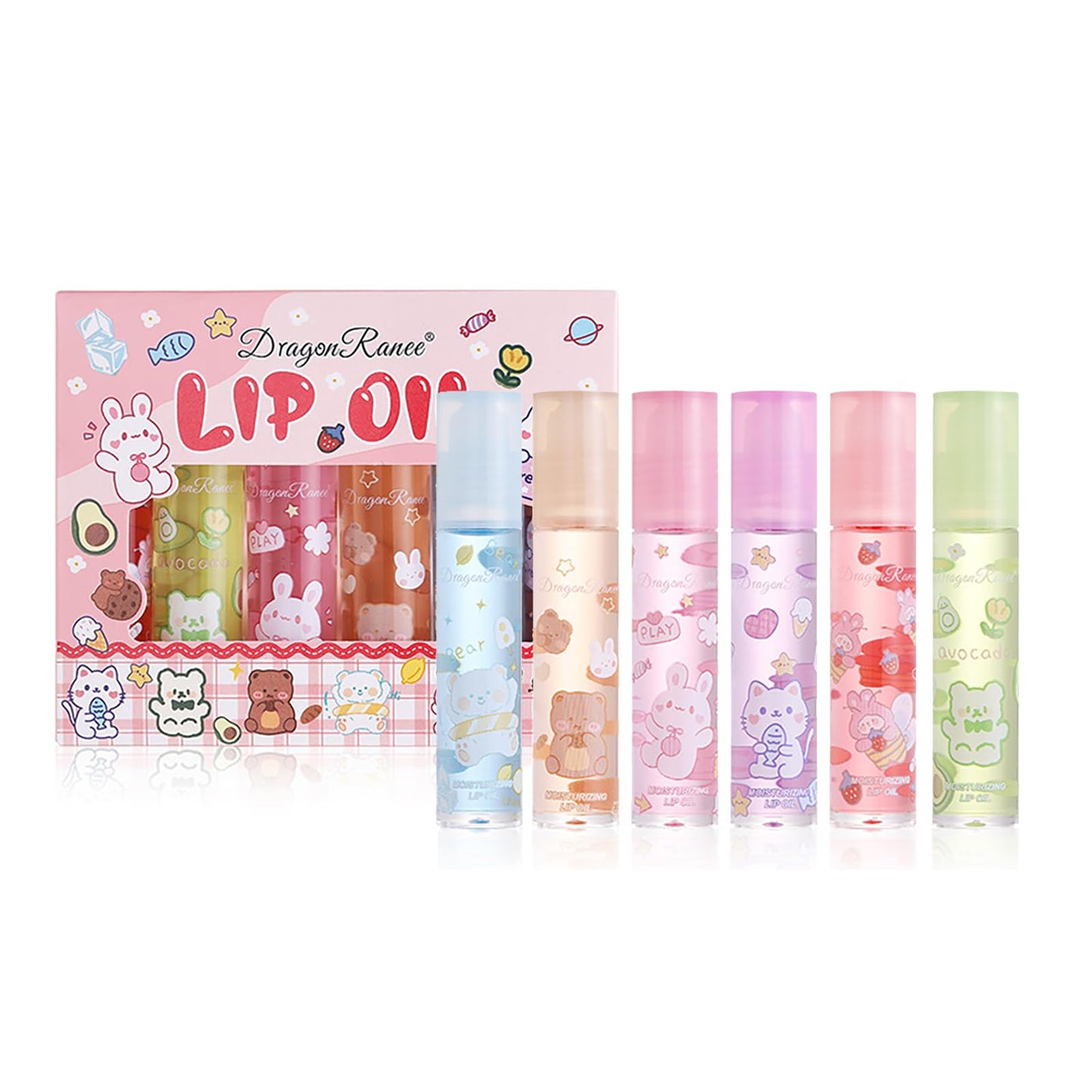 Lissymuse Nourishing Lip Oil Gloss Set, 6pcs Non-Sticky Moisturizing Smooth Glossy Finish Lip Glow Oil, Tinted Plumping Butter Lipgloss Long Lasting Lips Balm - Lips Care Stuff for Women Girls Teens