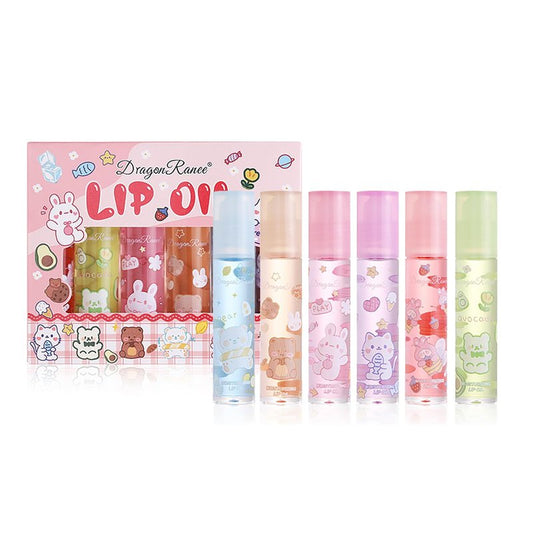 Lissymuse Nourishing Lip Oil Gloss Set, 6pcs Non-Sticky Moisturizing Smooth Glossy Finish Lip Glow Oil, Tinted Plumping Butter Lipgloss Long Lasting Lips Balm - Lips Care Stuff for Women Girls Teens
