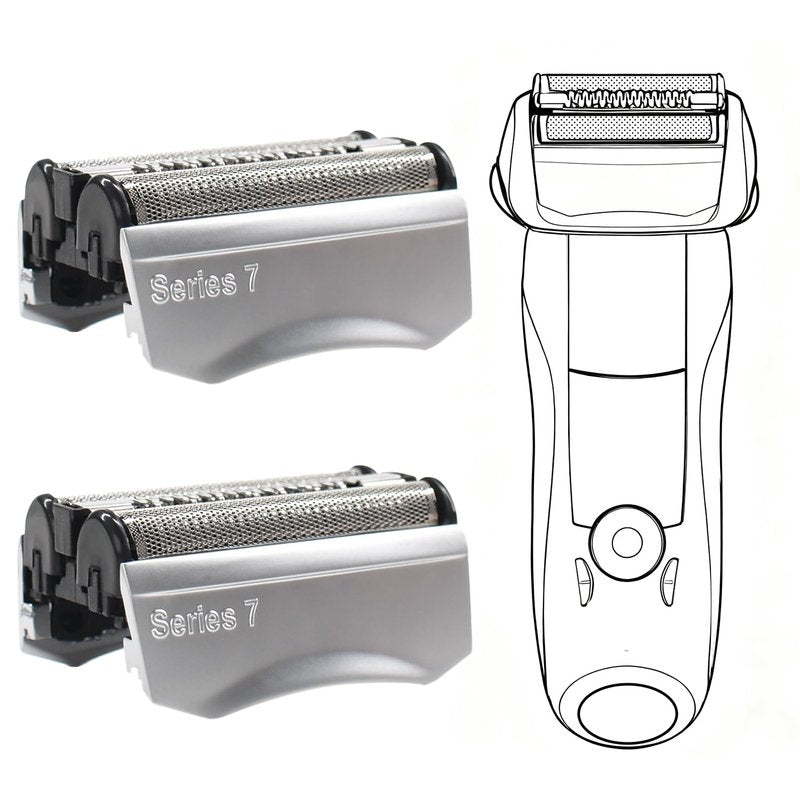 2 Pack Series 7 70S Electric Shaver Head Replacement for Braun, Foil Shaver Replacement Heads Compatible with Braun Series 7 Shavers 720cc, 730cc, 735s, 750cc, 760cc, 790cc, 795cc Shaver Foil