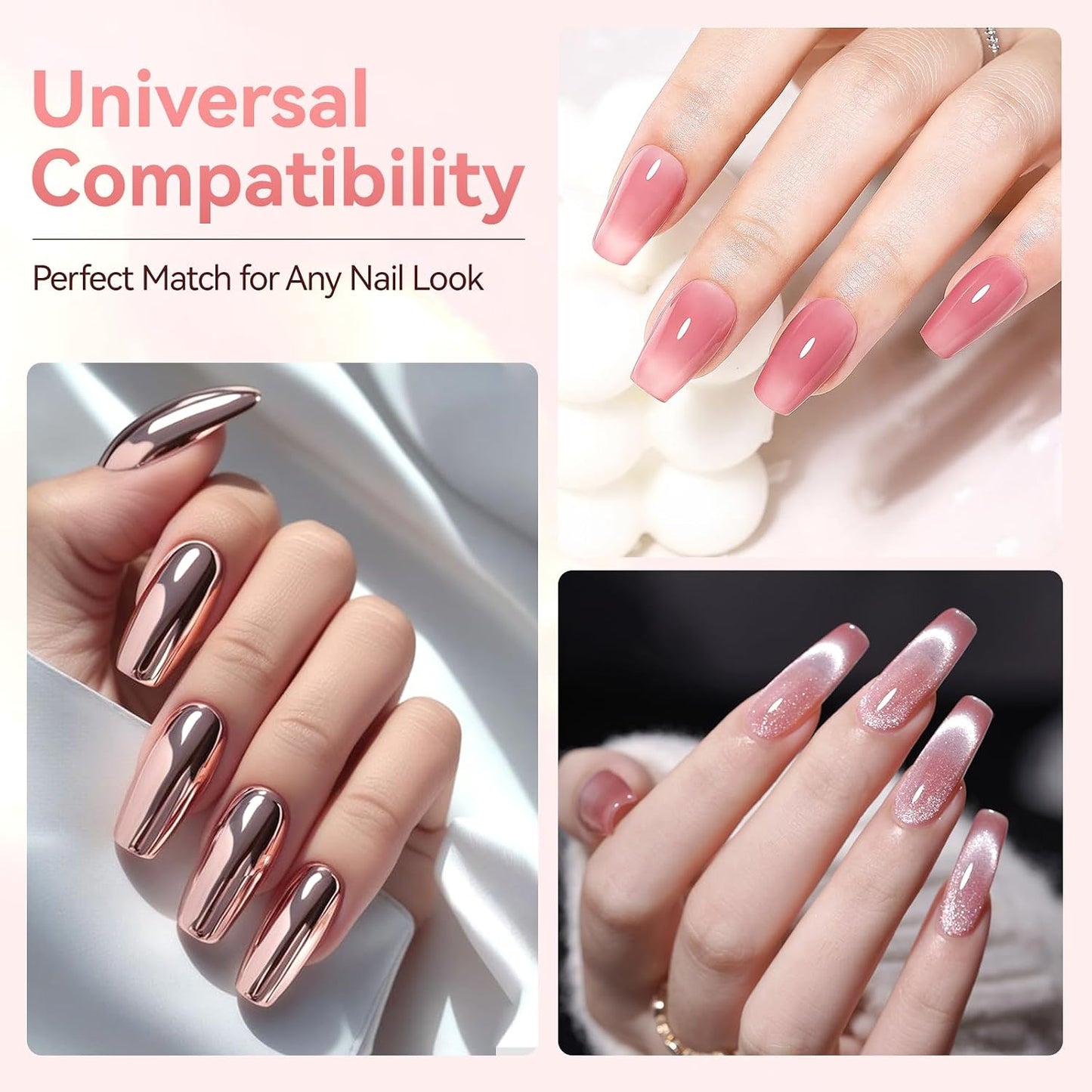 Gel Top Coat - 2PCS No Wipe Nail Polish for Long-Lasting Glossy Finish | Clear, Non-Yellowing, Soak Off with UV/LED Lamp