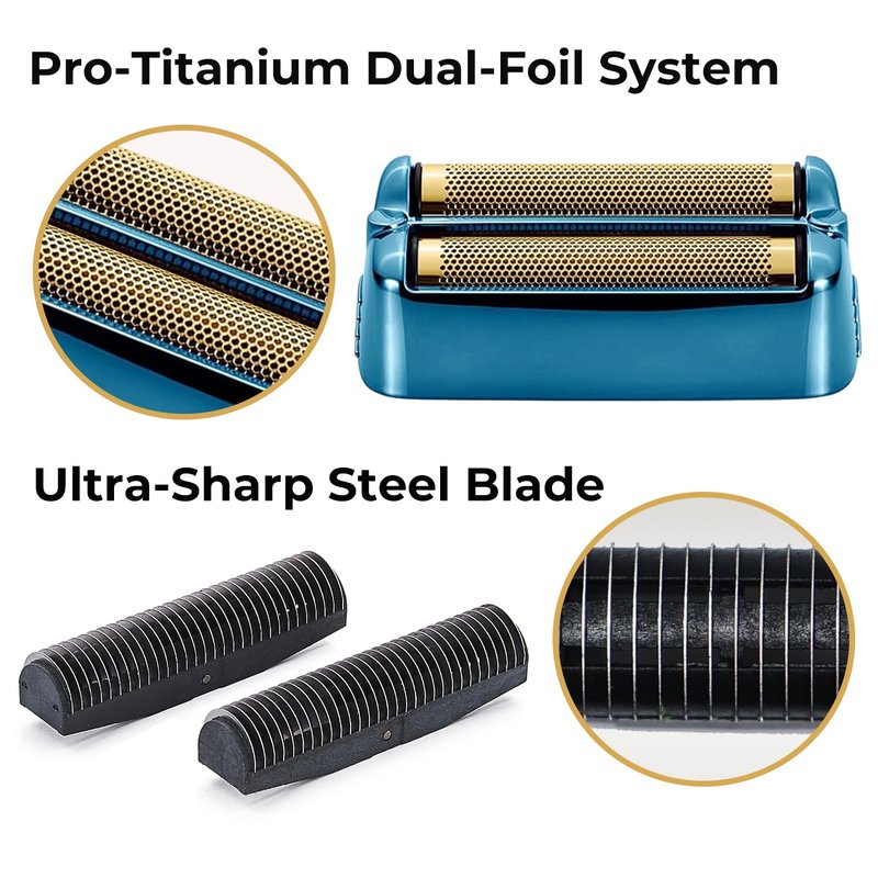 Shaver Replacement Foil and Cutter for BaBylissPRO FXONE Double Foil Stick Shaver，Hypoallergenic Extra-close Shaver Replacement Head (FX79RF2BL(BLUE)-1 Pack)
