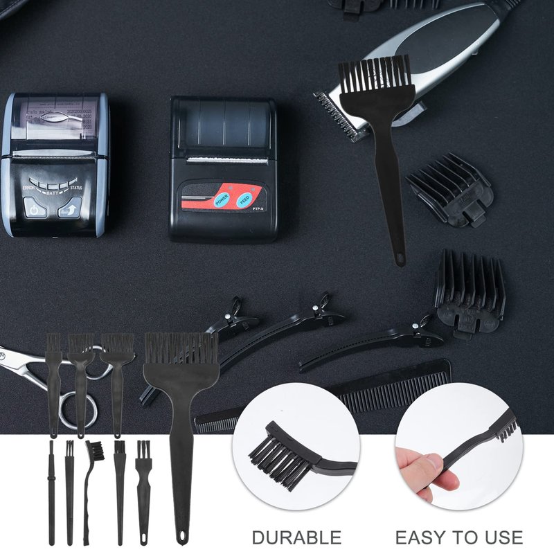 Lurrose Electric Shaver Cleaning Brush Set 8Pcs Razor Cleaner for Electric Razors Clippers Trimmers with Non-Slip Handle Easy to Carry