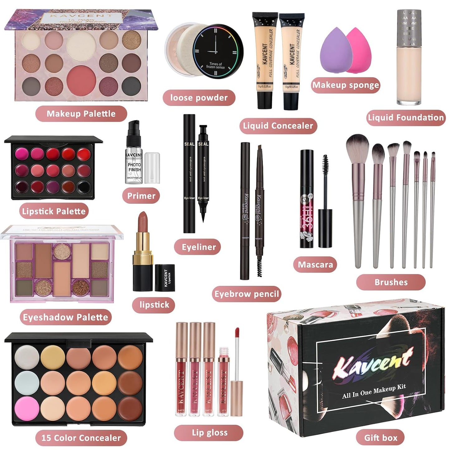 Makeup Kit for Women | Complete Makeup Set for Teens - Eyeshadow Palette & Accessories