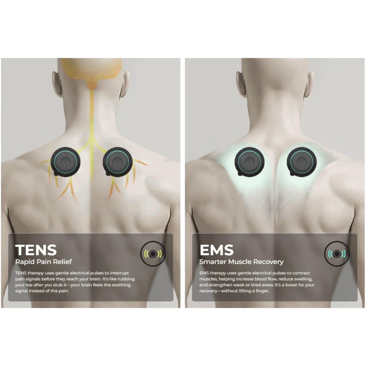 Chirp Halo Wireless Muscle Stimulator – Portable EMS Device for Muscle Recovery, Pain Relief, and Strength Training, Stimulate Muscles for Faster Recovery & Growth (Double)