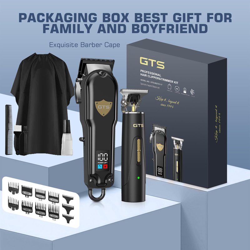 GTSPro Hair Clippers for Men, Clippers and Trimmers Set, Barber Clippers, Electric Hair Trimmer with Box, Gifts for Men Black