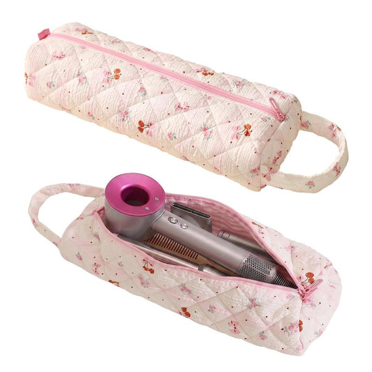 Travel Storage Bag for Hair Tools, Quilted Organizer for Curling Iron,Flat Iron,Hair Straightener and Hair Dryer,Portable Case for Hair Styling Tools and Accessories,Size 14.2" x 3.2" x 4.9",Cherry