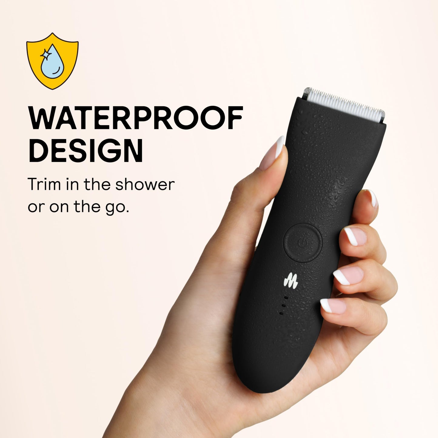 MERIDIAN The Trimmer Original – Body Hair Trimmer for Men, Electric Groin & Body Groomer for Pubic Hair, Chest, Legs & Underarms, Waterproof & Rechargeable, Onyx