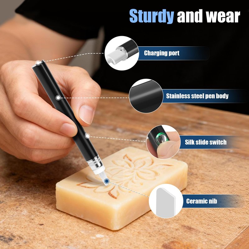 Electric Hot Knife Heat, Cutting Tool Kit with Ceramic Blade, Blade Heating Multi-Tool Ceramic Hot Knife Dab Tool