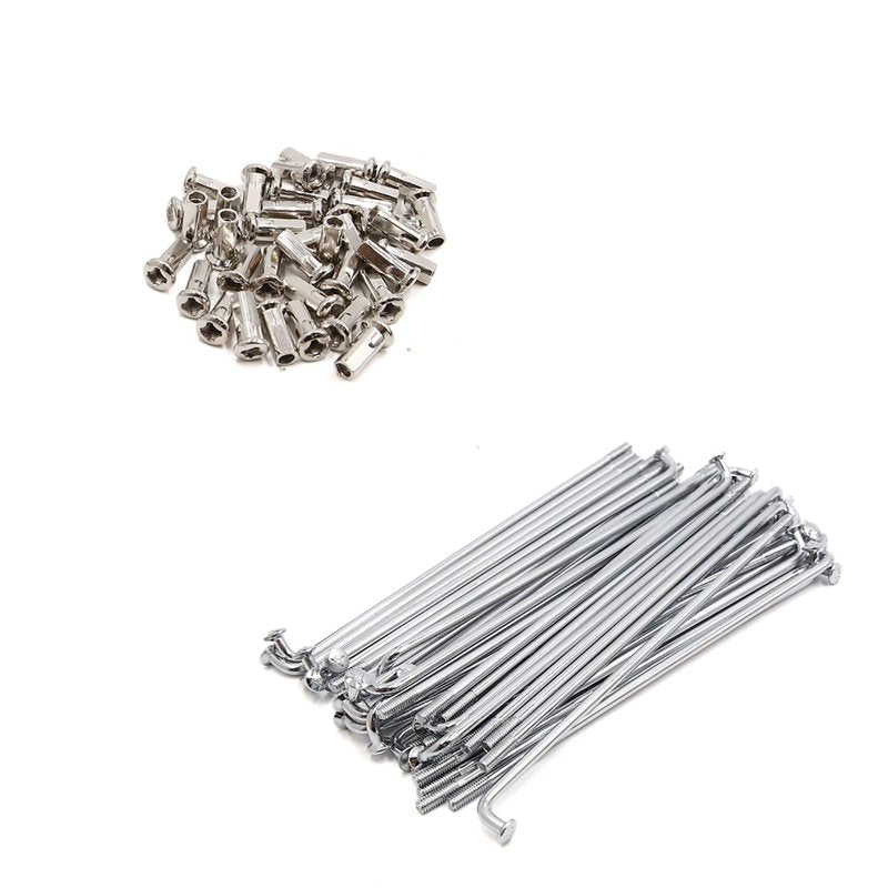 uxcell 36pcs Silver Tone 4mm Thread Dia 160mm Length Motorcycle Wheel Spokes W Nipples