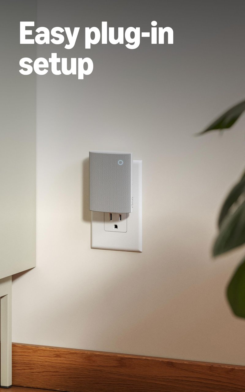 Ring Chime — Enhanced audio for real-time alerts you can hear from anywhere, easy plug-in setup, simple wifi & Bluetooth connectivity, sleek design, White