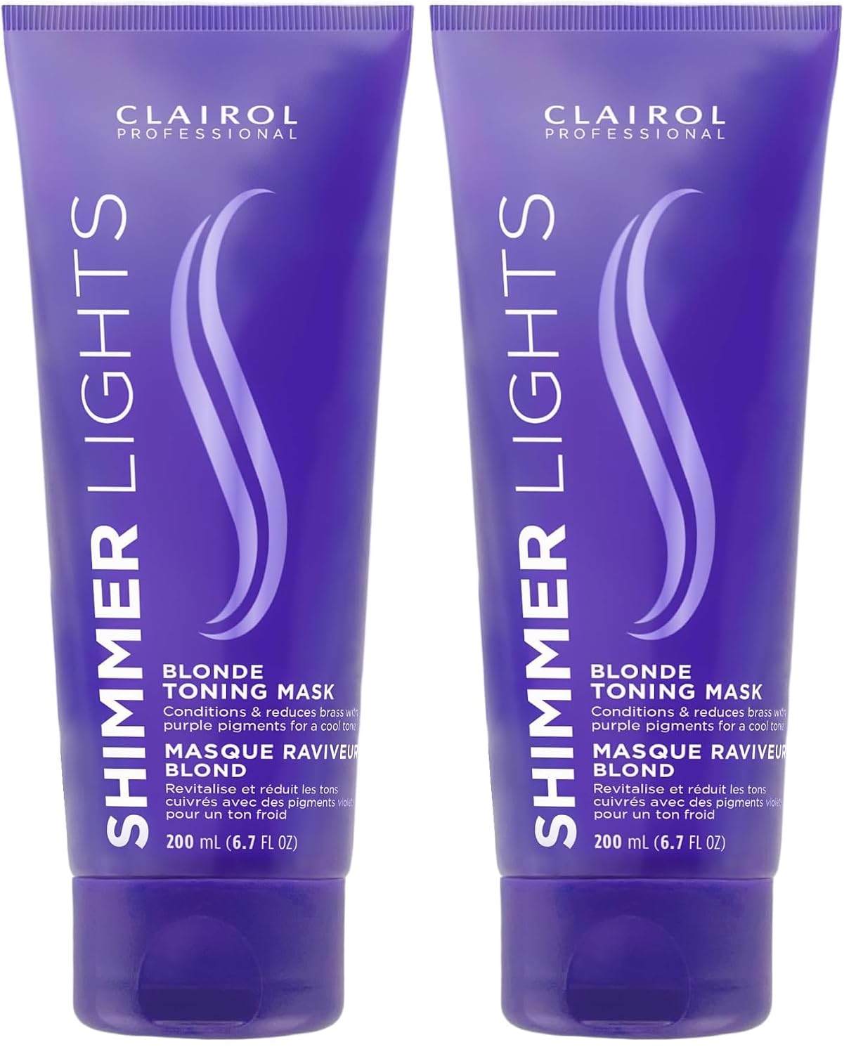 Clairol Professional Shimmer Lights Violet Toning Mask - Neutralize Brassy Tones for Refreshing Blonde Hair Results