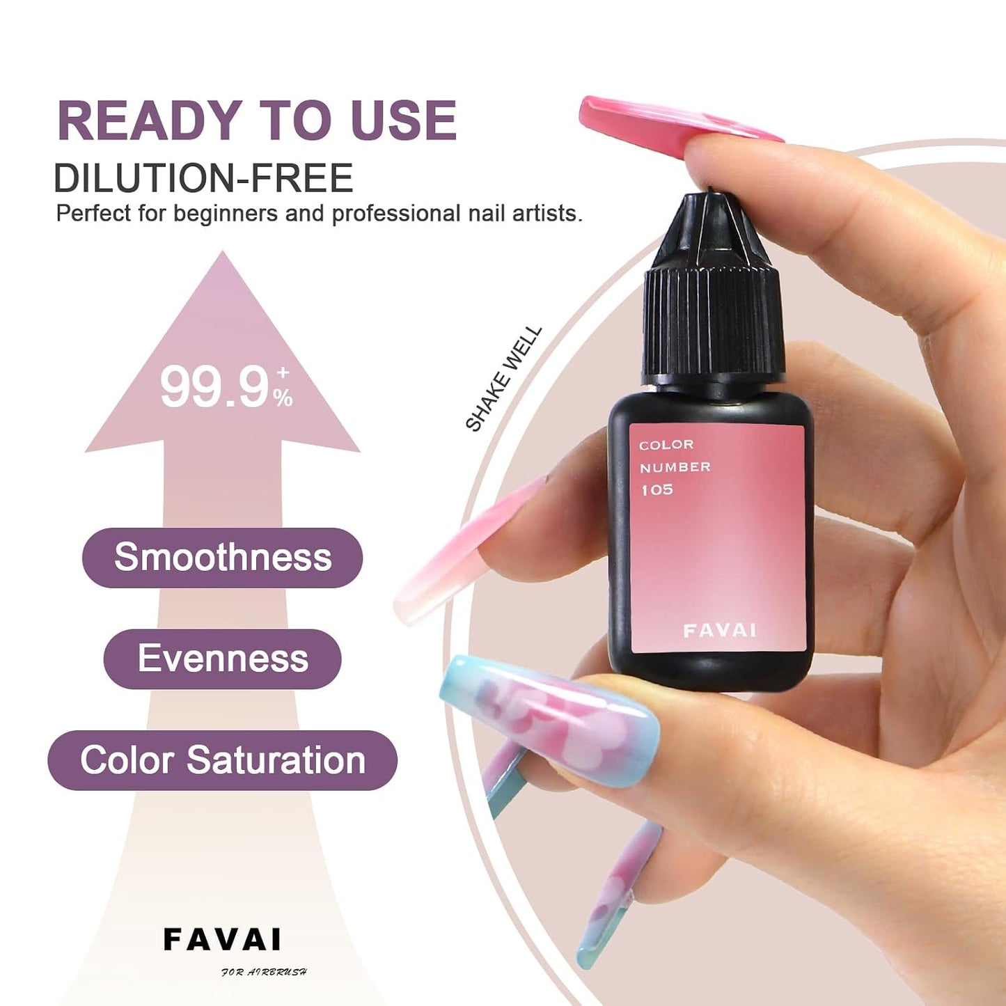 Airbrush Gel Nail Polish Starter Kit - 12 Vibrant Hema-Free Colors | Fast-Dry Smooth Gradient for DIY Manicure