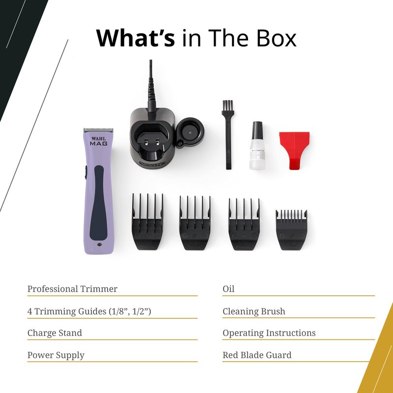 Wahl Professional Sterling MAG Cordless Trimmer, LE Lavender and Navy, Lithium Ion, Quick-Detach Blade, 120 Minute Run Time, Includes Charging Stand