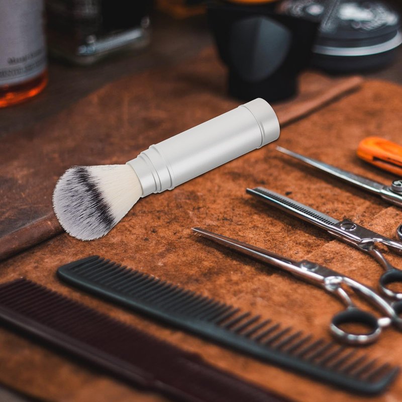 SEWCHICS Men Shaving Brush Travel Beard Brush with Soft Nylon Bristles Compact for Facial Cleansing and Shaving Grooming