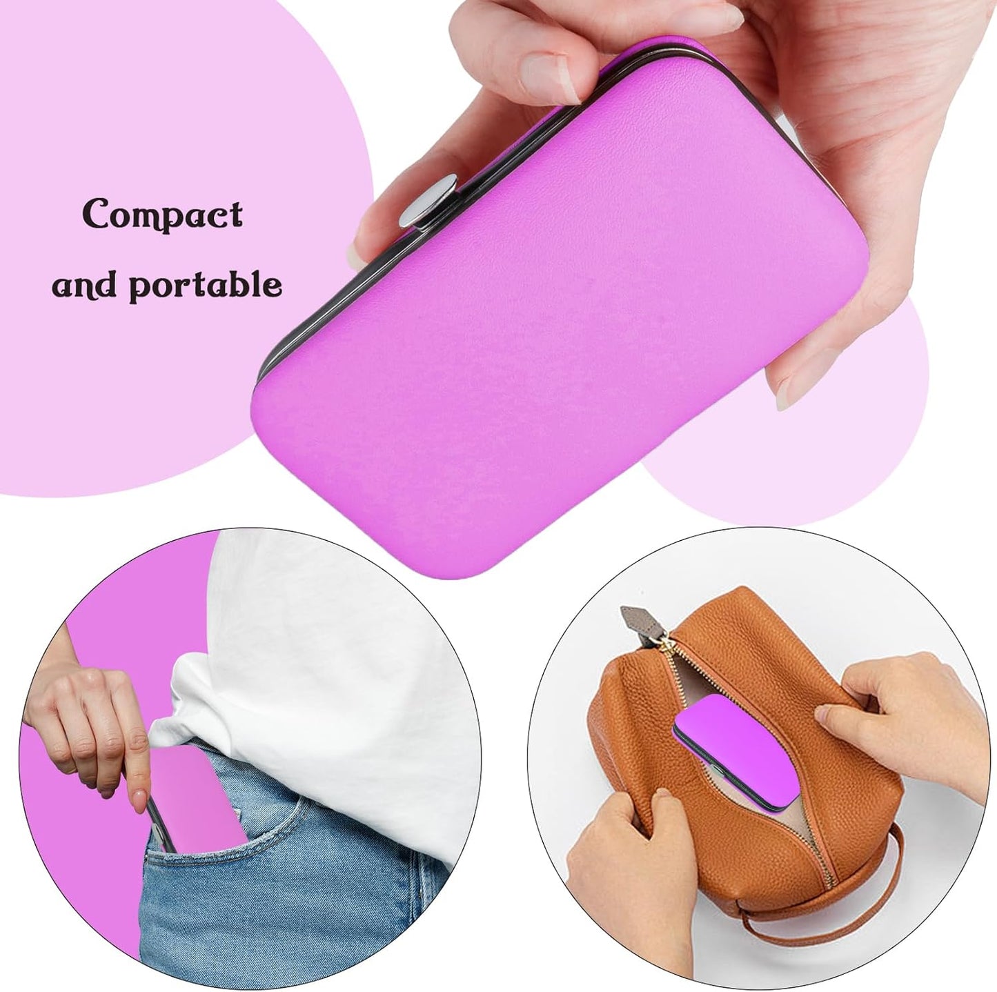 Manicure Set - 8 in 1 Nail Clipper Kit for Travel | Professional Fingernail & Toenail Tools in Purple