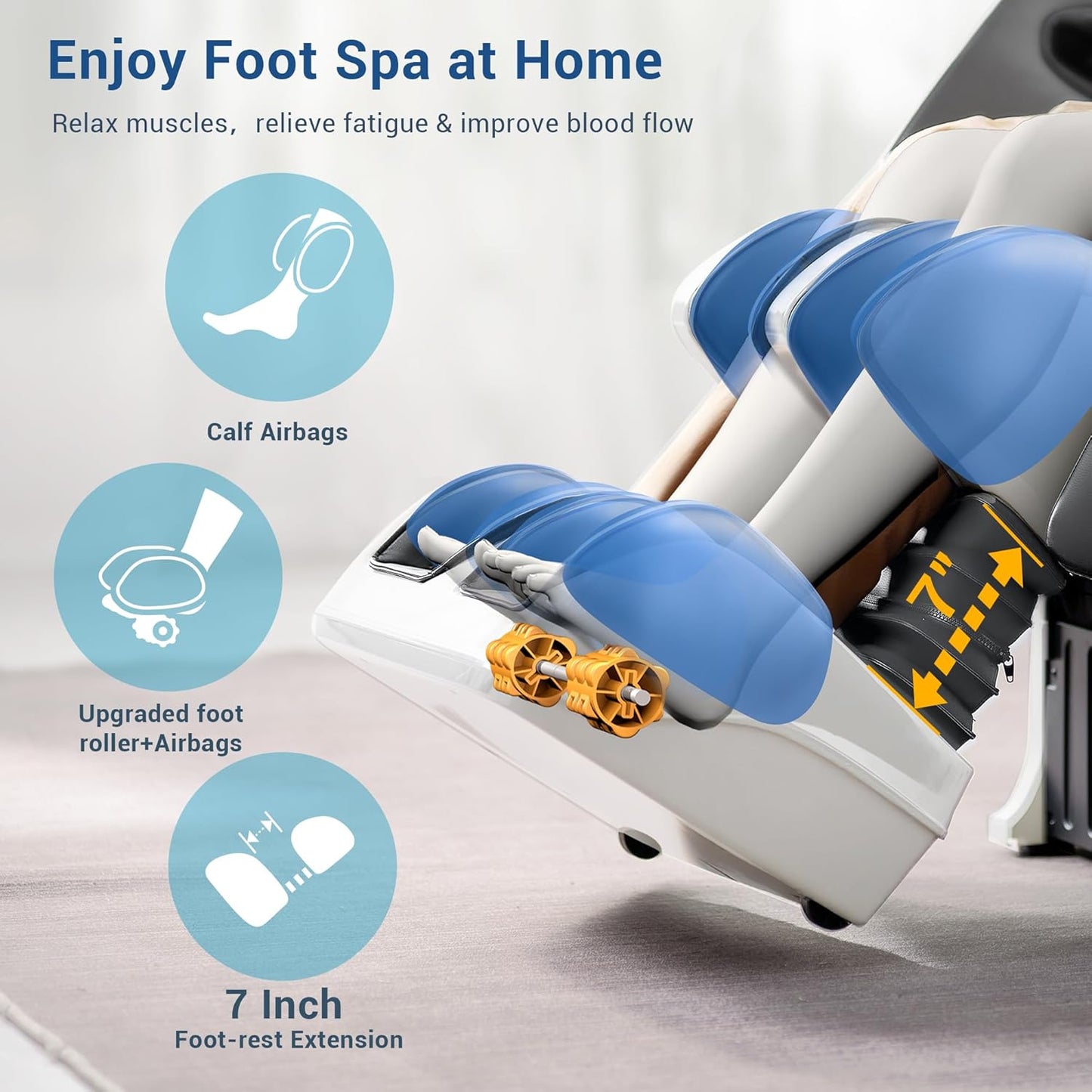 Full Body Shiatsu Massage Chair - 170° Flexible SL Track, Bluetooth, Airbags & Heating | Grey MC1650