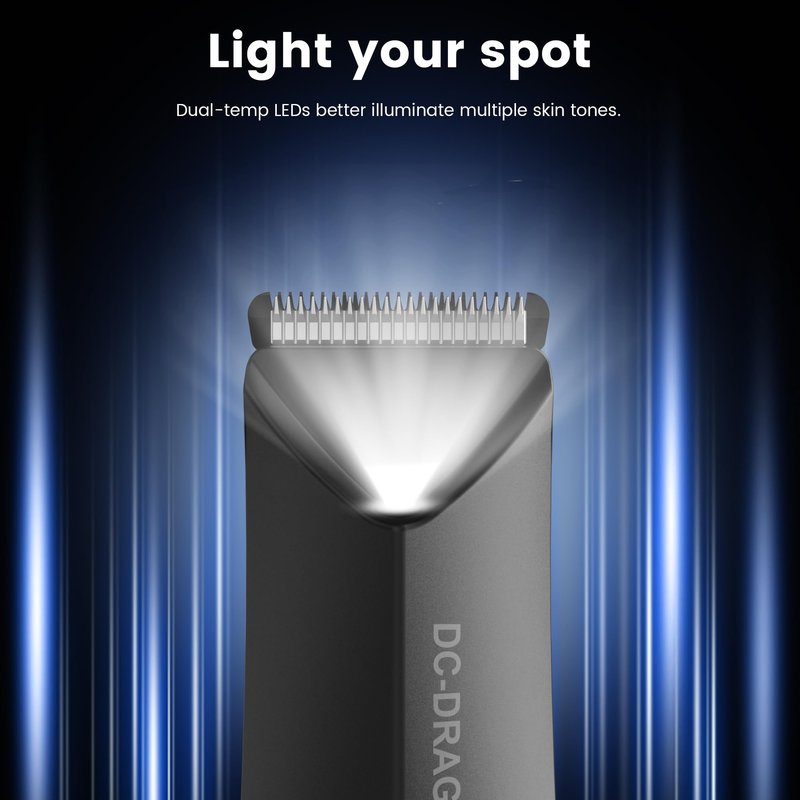 DC-Dragon Beard Trimmers for Men Cordless Hair Clippers for Mustache Hair Cutting Kit, Face, Groin & Manscaping,Led Battery Display,Small Lighting